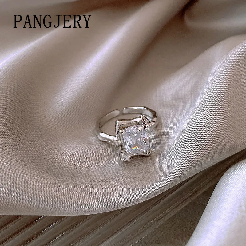 

Женское кольцо со звездами PANGJERY, серебряное кольцо со звездой, модный дизайн, роскошное индивидуальное креативное очаровательное ювелирно...