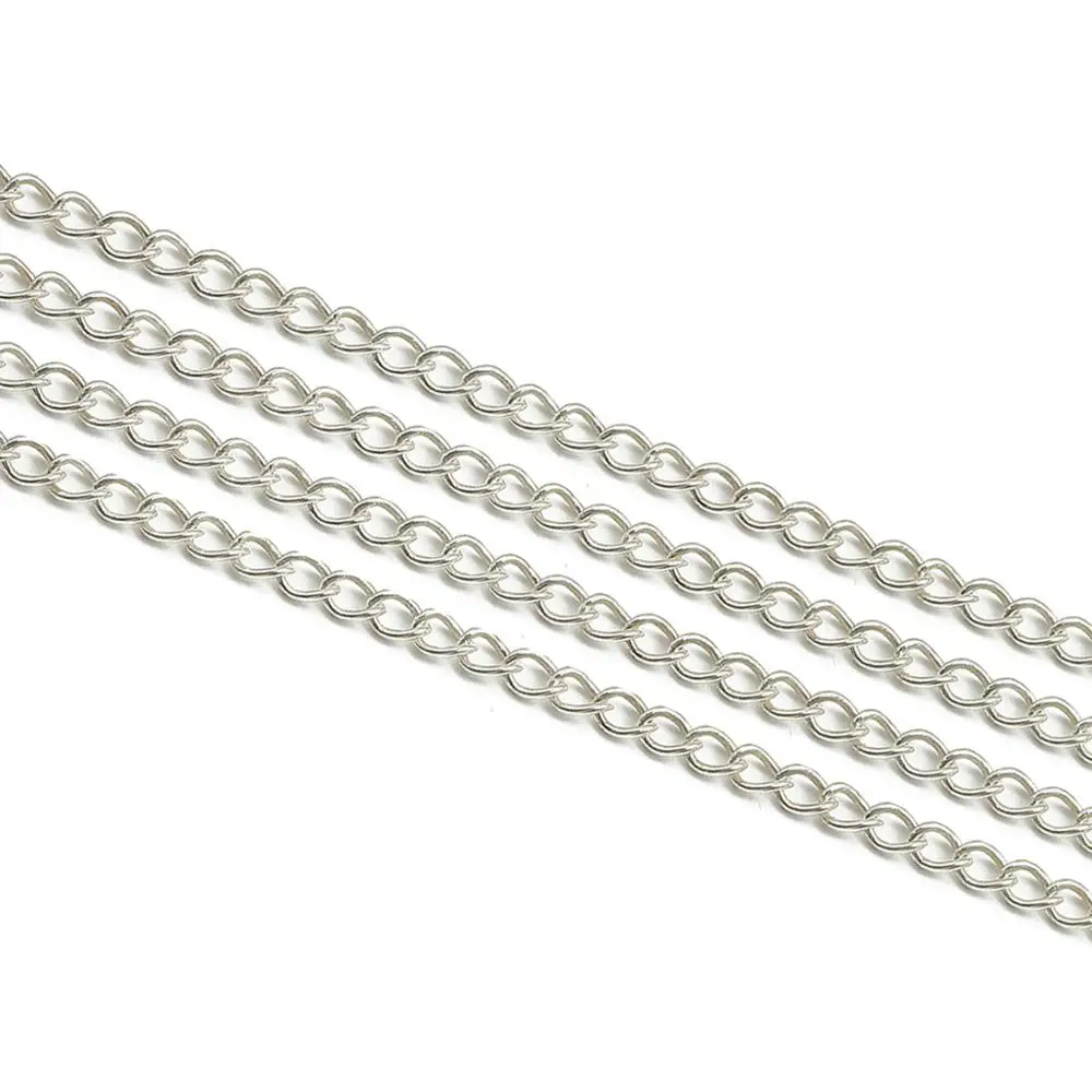 

1pcs/lot 50cm 925 Sterling Silver Link Chains Bulk Necklace Chain For DIY Bracelets Jewelry Making Accessories Handmade Findings