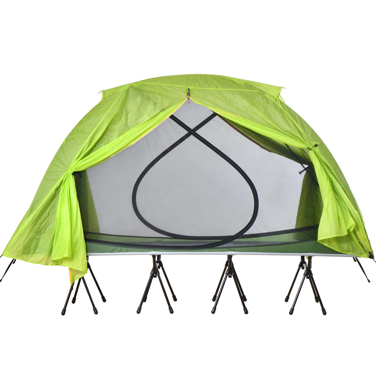 

Backpacking Tent 4 Season Double Layers Folding High and Low Use Camping Tent Away from Ground Mosquito Net Tent for Camping