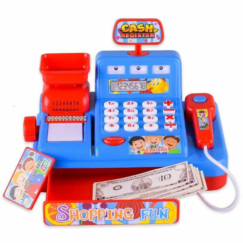 

Intelligence For Children Multifunctional Simulation Supermarket Cash Register Toy Get Married Music Cashier With Lights spoptsa