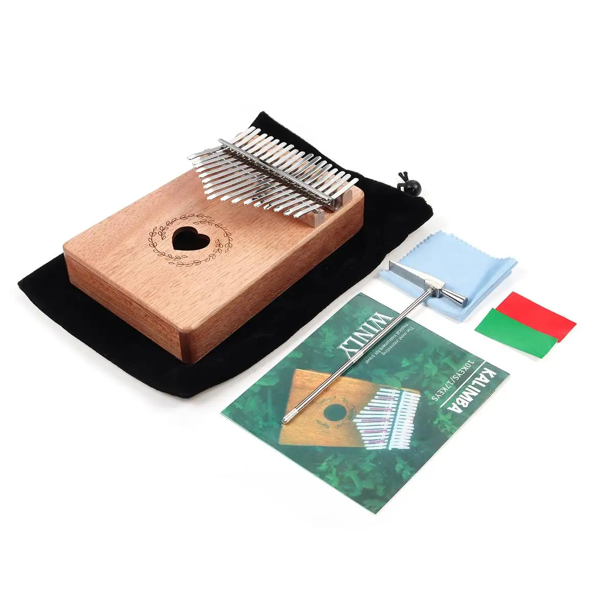 

17 Key Kalimba Portable Thumb Finger Piano Mahogany Musical Instruments Mbira for Child Beginner Kalimba with Hammer Sticker Kit