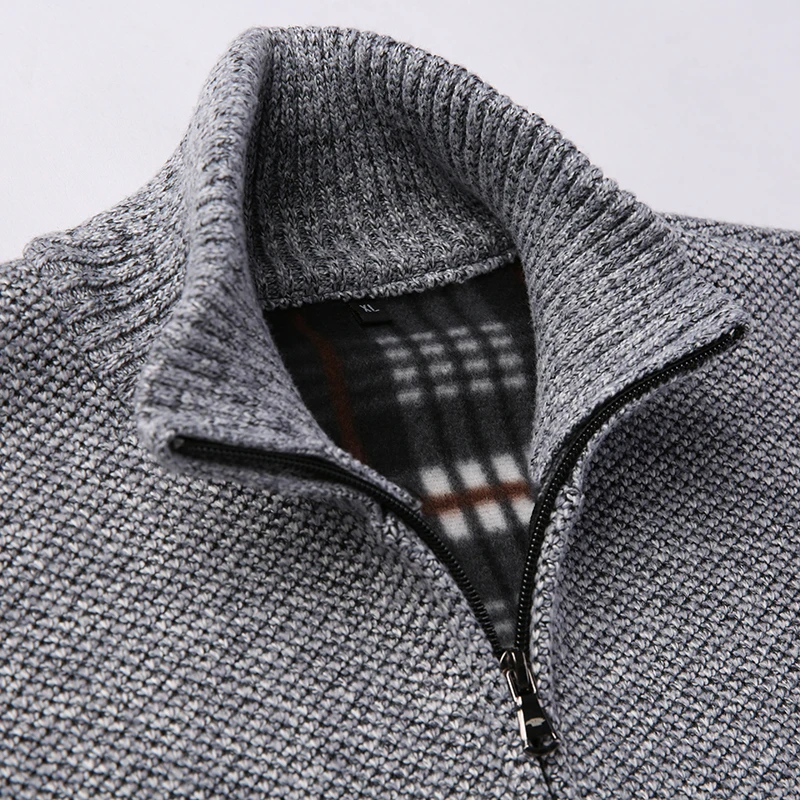 Мужской теплый кардиган на молнии Varsanol плотный свитер из полиэстера одежда для