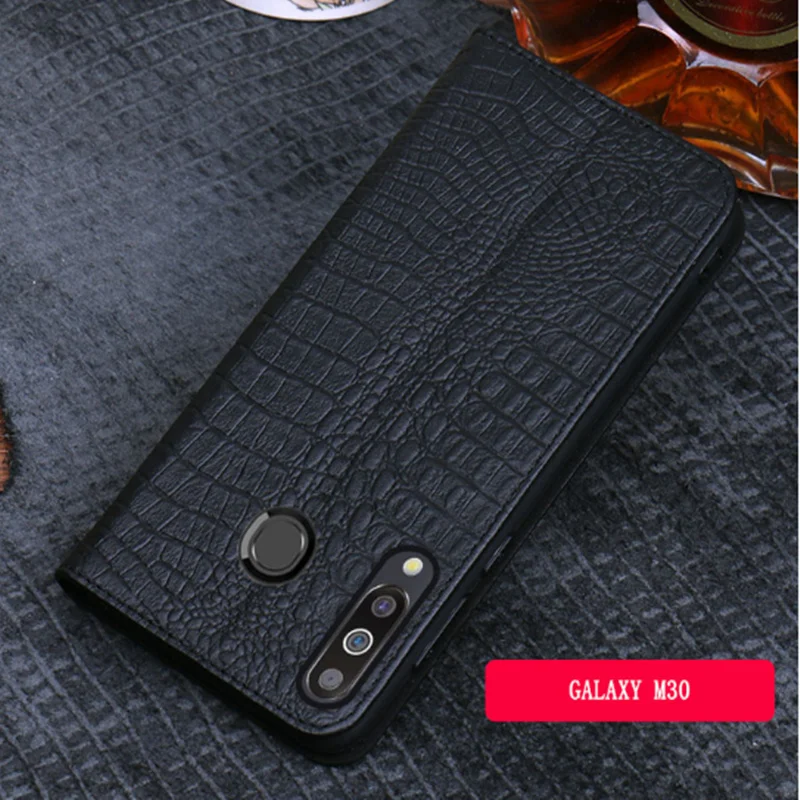 

Business Genuine Leather Magnetic Holder Thin Cases For Samsung Galaxy M30/M30S/M31S/Galaxy M20/Galaxy M10 Flip Holster Covers