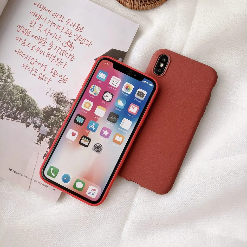 For iPhone 11 Pro Max XR Xs Case Solid Color Soft Plain Cover 7 SE 2020 6 8 Plus Ultra Slim Matte Silicone Coque |