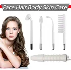 4-в-1 высокочастотный электротерапевтический стержень ток стеклянный стержень прозрачный сменный лицевые мышцы лечение кровообращения