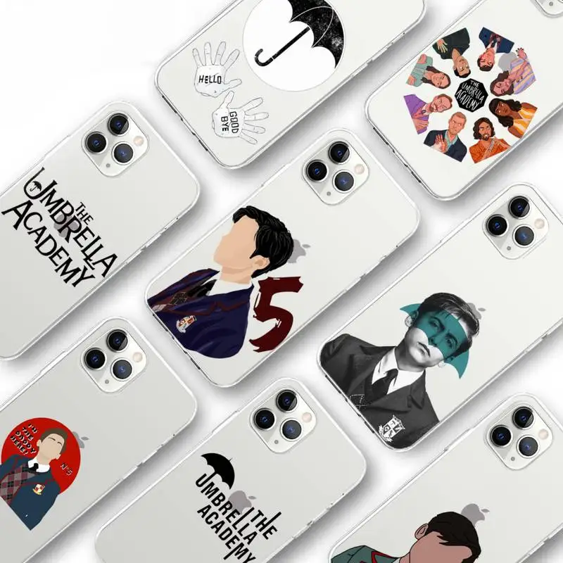 

Umbrella Academy Phone Case Transparent for iPhone Samsung S 11 12 6 7 8 9 10 20 Pro X XS Max XR Plus lite Clear mobile bag