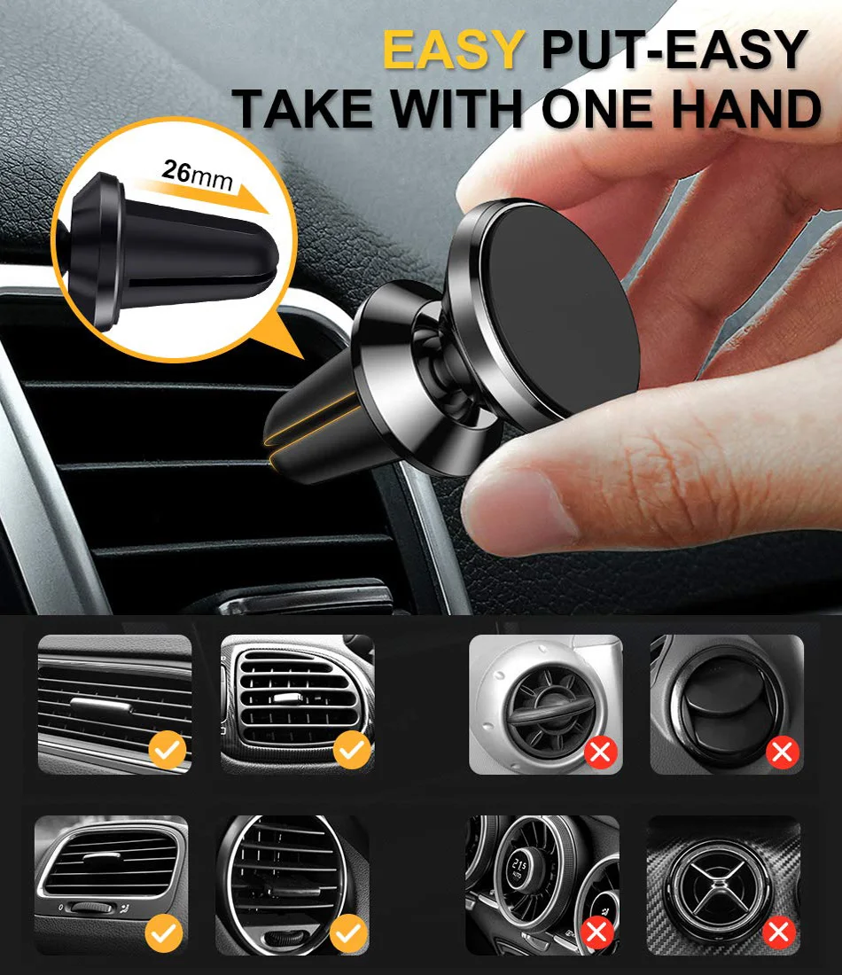 

OSEVPORF Magnetic Car Holder For Phone in Car Aluminium Alloy Air Vent Mount Magnet Stand For iPhone 11 Pro MAX Samsung S20 S10