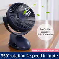 mini portable fan usb table electric fan wireless rechargeable fan 720%c2%b0 adjustable ventilator clip on car fan silent cooling fan