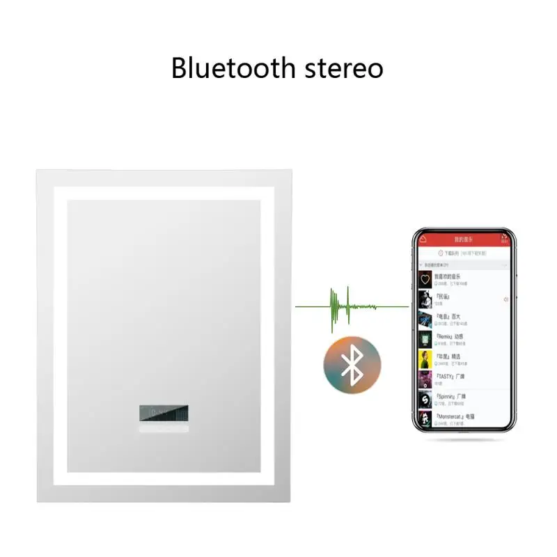 

1Pcs Wall-mounted Bathroom Mirror New Door Awning Awning Front Porch Outdoor Dimmable LED With Anti-fog Bluetooth Makeup Mirror