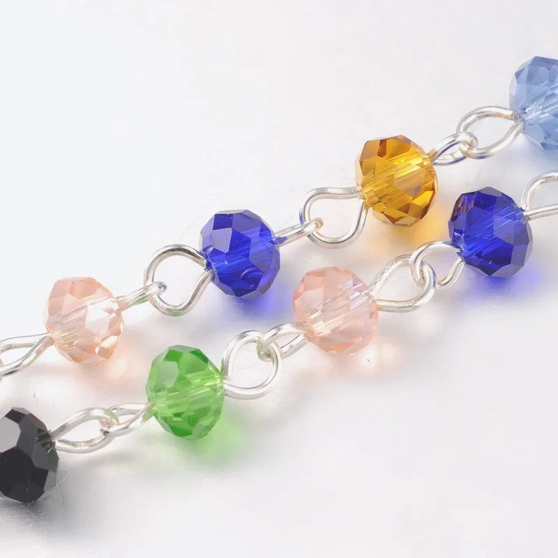 Цепочка Из Бисера для ожерелий и браслетов 6 мм серебристые черные 39 3 дюйма около