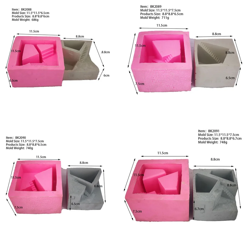 

Concrete flowerpot silicone mold BK2089