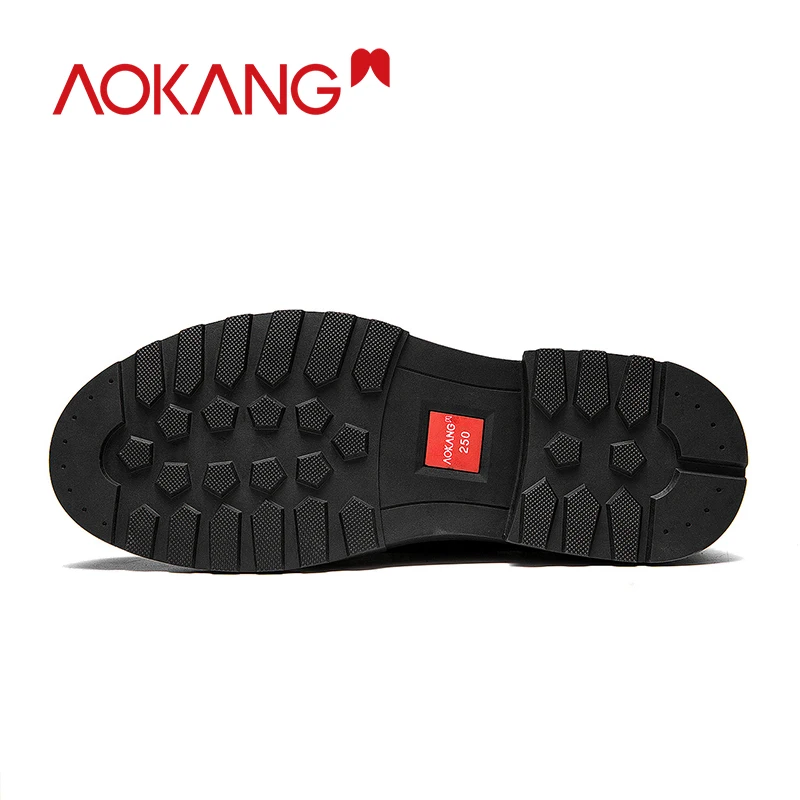 Мужские оксфорды на шнуровке AOKANG повседневные кожаные туфли-броги плоской