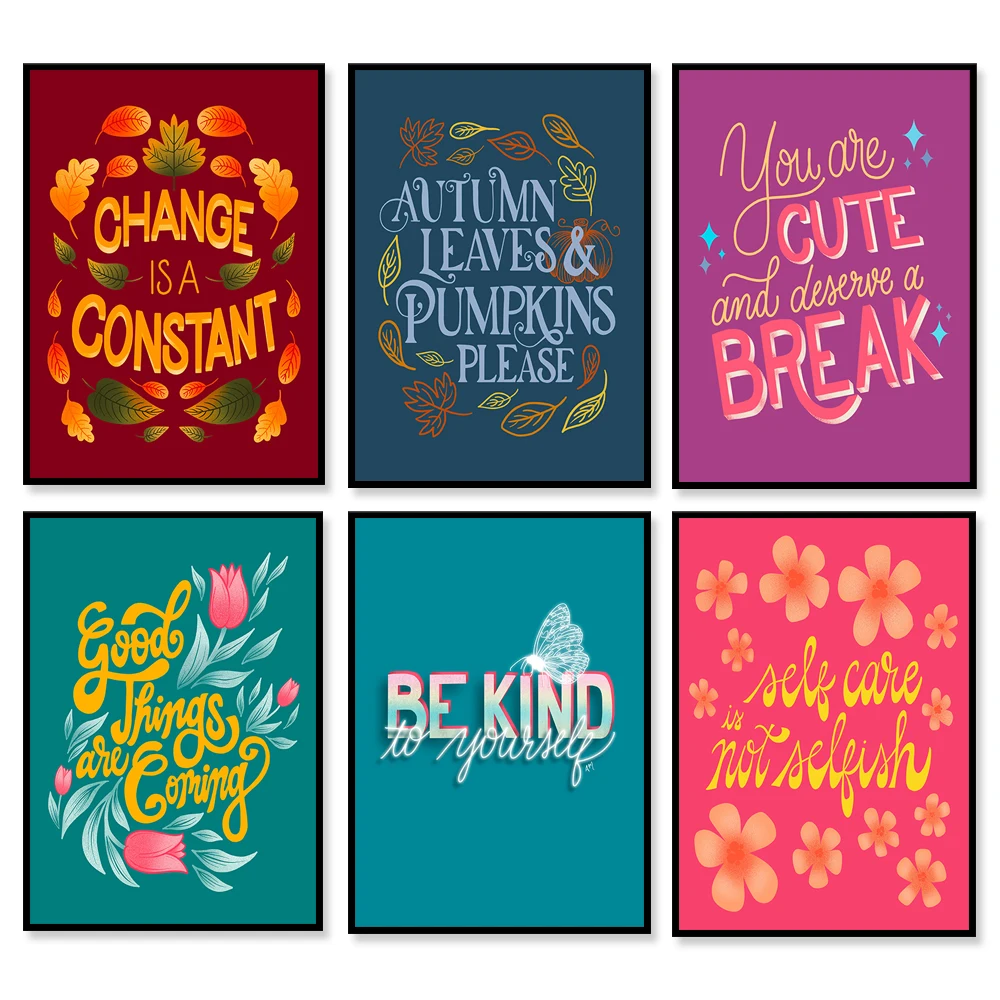 

Будьте добры к себе со слоганом «Que Sera 2021», постер, печать на холсте, настенное искусство, домашний декор