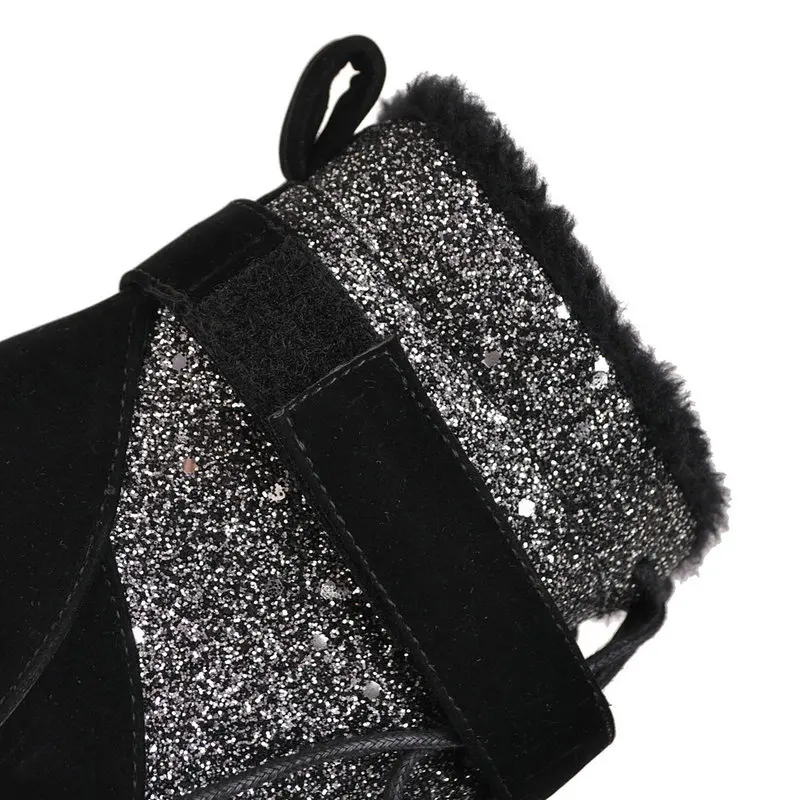 

LDHZXC Ladies Boots 2020 Microfiber Leather Bow-knot Ankle Boots for Women Plush Black Fashion Zip Warm Winter Shoes Female