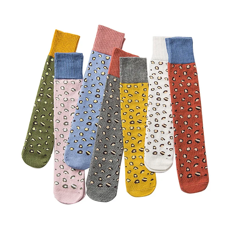 Чулки в стиле хип хоп с леопардовым принтом для девочек и чулки до бедра носки