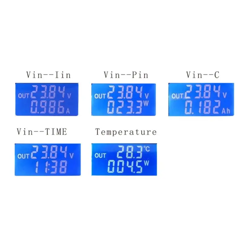 DC5-38V Battery Tester Voltmeter ammeter electronic load monitor charger tester Power capacity Meter Charge discharge Controller |