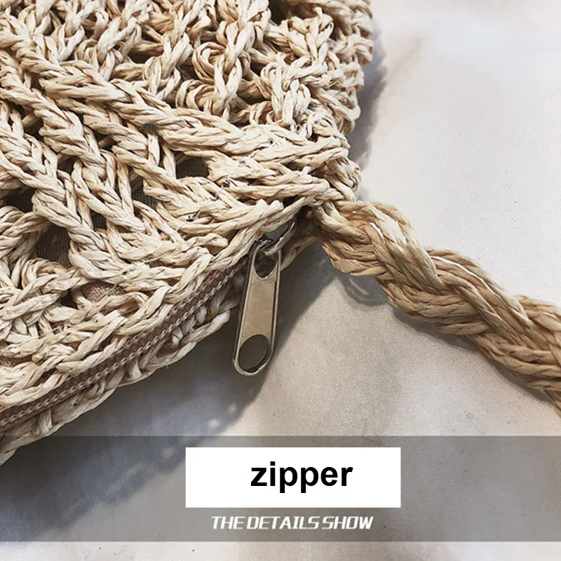 Круглая пляжная сумка из бумажной веревки Летняя мини винтажная соломенная