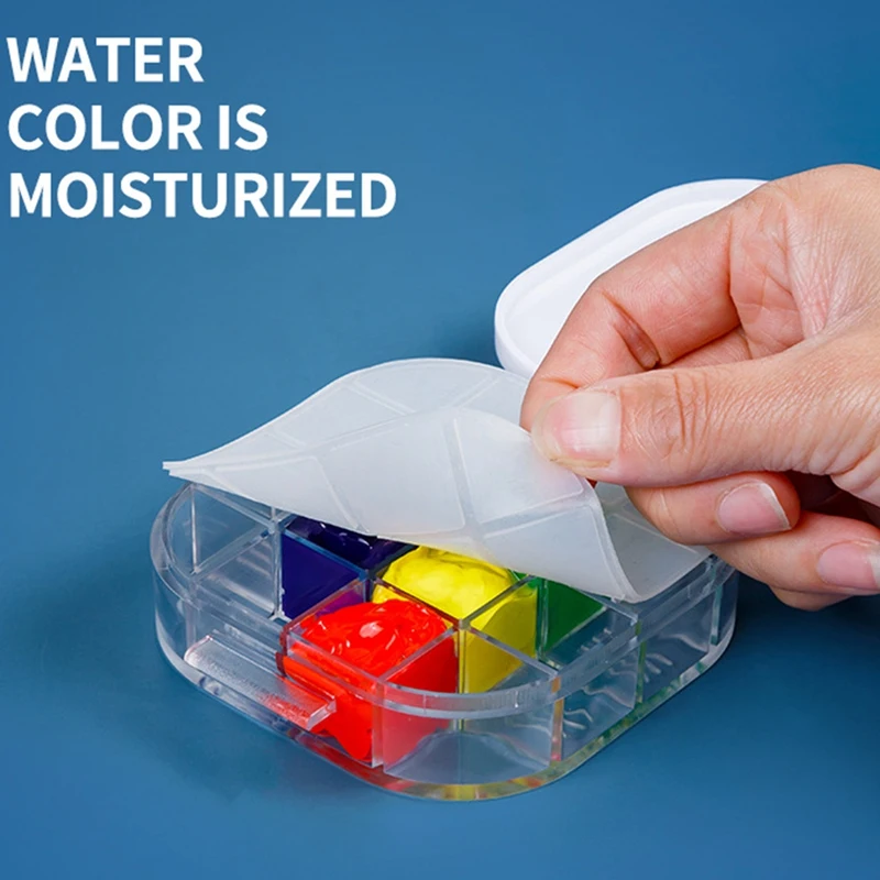 

16Grids Folding Moisturizing Paint Storage Box Palette Wash Brush Bucket Pot for Watercolor Art Supplies