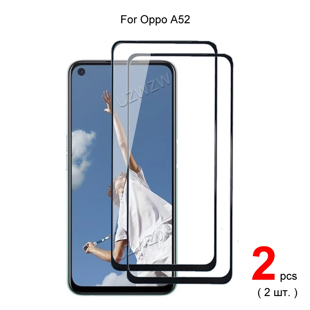 

For Oppo A52 Full Coverage Tempered Glass Phone Screen Protector Protective Guard Film 2.5D 9H Hardness