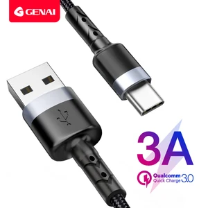 genai 3a usb type c cable mobile phone cables fast charging cord for huawei xiaomi samsung quick charge wire data cable android free global shipping