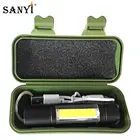 Ультраяркий светодиодный фонарик Sanyi с COB матрицей, 3 режима, фонарик, перезаряжаемый от USB, фонарик со встроенным аккумулятором 14500 + зарядное устройство USB + Подарочная коробка для хранения