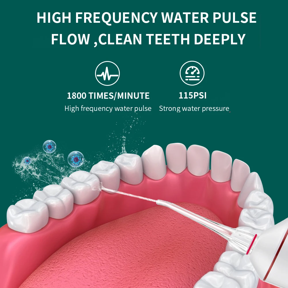 Oral Irrigator Dental USB Portable Water Jet Tooth Cleaner Mouth Washing Devices Teeth Cleaning Tool with 4 Nozzles Care | Бытовая