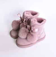 winter kids fashion snow boots thick genuine leather warm plush soft bottom baby girls boots winter ski toddler boot for baby