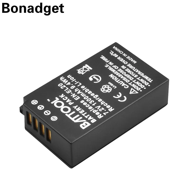 Bonadget 1300 мА/ч EN EL20A RU EL20 Enel20 литийионный Аккумулятор для Батарея Nikon Coolpix AW1 J1 J2 J3 S1 V3