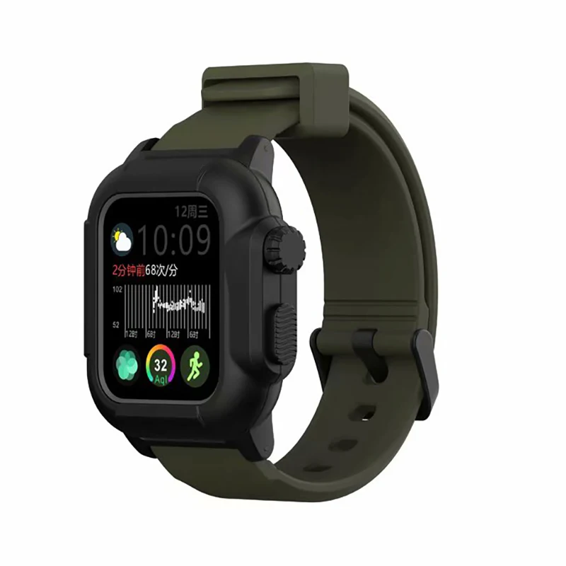 Водонепроницаемый ударопрочный чехол для Apple Watch series 3 2 мягкий силиконовый