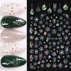 Золотой металлический Рождественский слайдер, Водные Наклейки для ногтевого дизайна, декоративные наклейки, водная переводная Фольга для маникюра, рождественский подарок