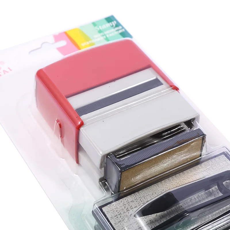 

2021 Self Inking DIY Number Letter Stamp Set Custom Personalised Address Business Name Number Printing Rubber Stamp+Tweezers Kit