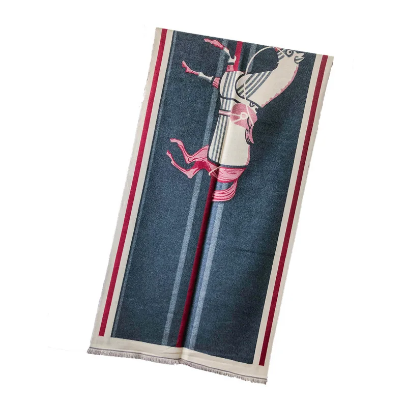 

European and American Autumn and Winter Long All-match Warm Thickened Tassels Shawl Wholesale Dual-Use Winter Horse Scarf Women