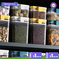 transparent sealed food storage airtight cereal plastic container box organizer kitchen containers household items jar spices