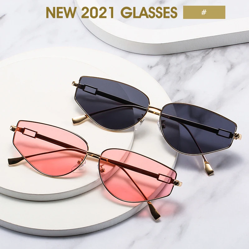 

Sunglasses 2021new European and American metal small frame sunglasses retro oval frame sunglasses fashion ocean piece sunglasses