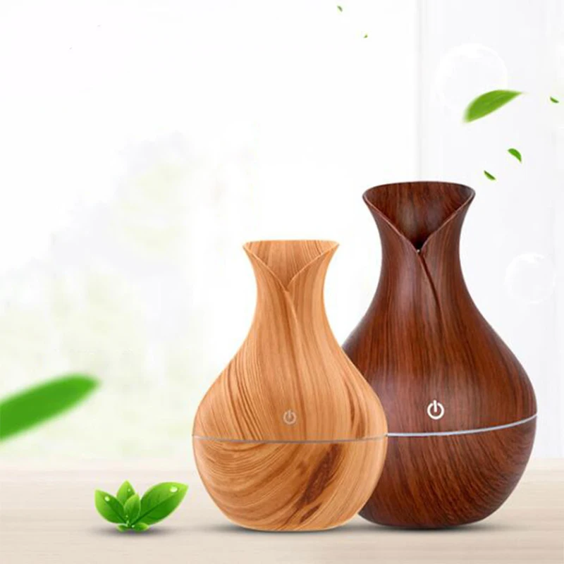 

Top Deals Essential Humidifier Aroma Oil Diffuser Wood Grain Ultrasonic Wood Air Humidifier Usb Cool Mini Mist Maker Led Lights