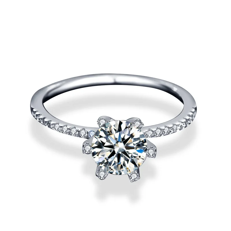

Moissanite ring jewelry rings for women crystals geometric diamond ring 925 sterling silver1ct D color Crown jewellery luxury