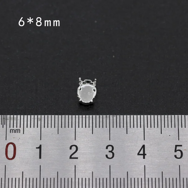 6x8mm oval 30p пустая основа установка пришивные стразы граненые хрустальные драгоценности Посеребренные пустые коготь для камня аксессуары для одежды ссылка 1 - Цвет: 6x8mm oval