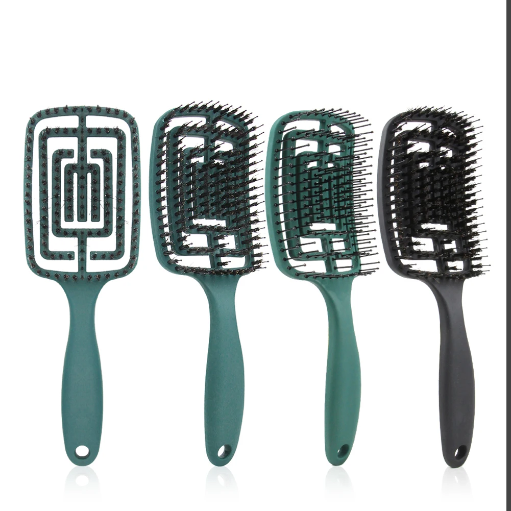 

1PC Women Salon Hair Brush Scalp Massage Comb Hollow Curly Curved Wet Hairdressing Style Tool Hairbrush Massager Comb