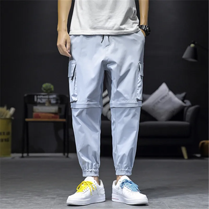 

New Detachable Casual Male Trouser 2020 Men Cargo Pants Streetwear Harem Pants Fashion Design Classic Dual-use Pants Pockets
