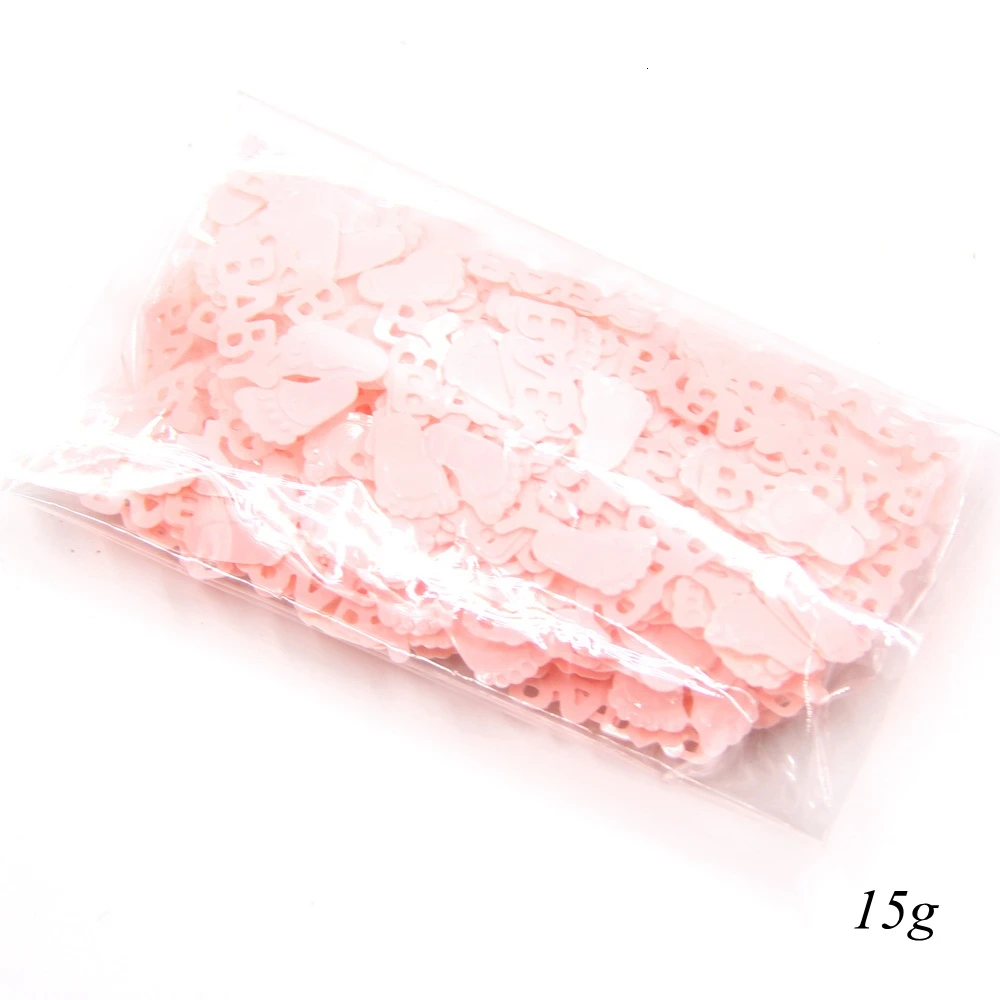 15g pink 15 г/пакет розовый и синий конфетти Мини милый ребенок с ножками Конфетти Для DIY Дети День Рождения Вечеринка для украшения детского душа принадлежности - Цвет: 15g pink