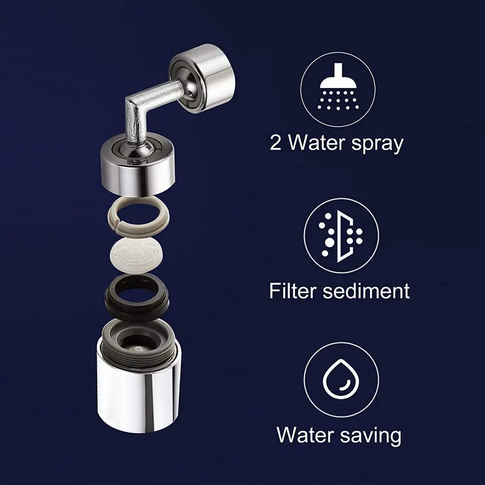 

720 Rotating Faucet with Four-layer Filter Universal Anti-Splash Filter Faucet for Kitchen Bathroom Sink Tap Accessories