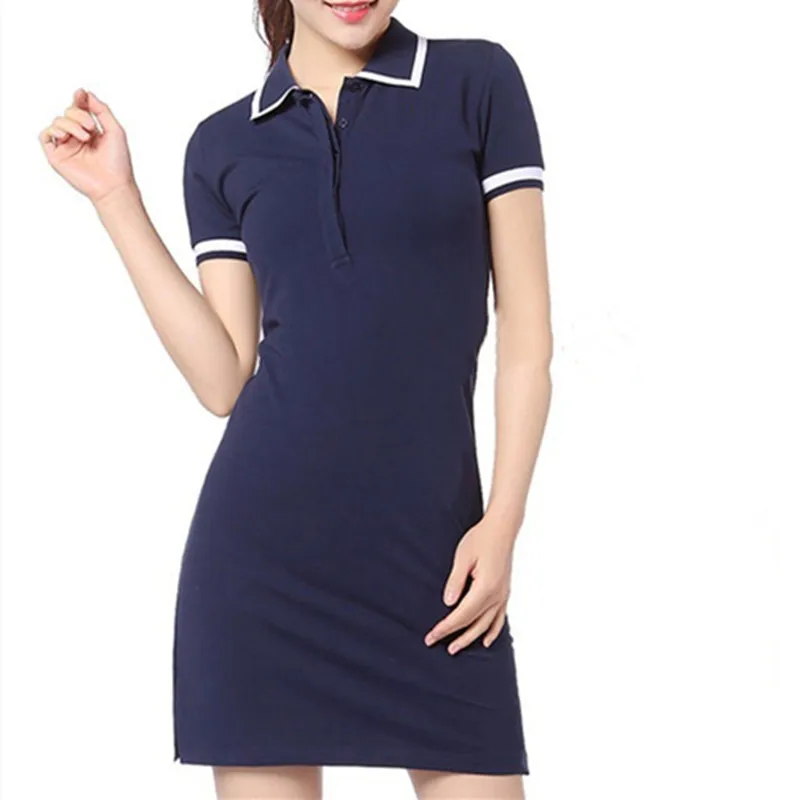 

Short Crocodile Polo Dress for Women of Superior Quality Summer Gowns of Short-necked Ladies Above the Knee, Elegant Minidress