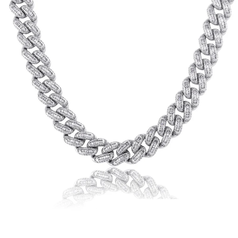 Хип-хоп Iced Out AAA CZ камень Bling кантри кубинские звенья цепи ожерелья личность может открыть замок для мужчин Bling рэппер ювелирные изделия - Окраска металла: Silver