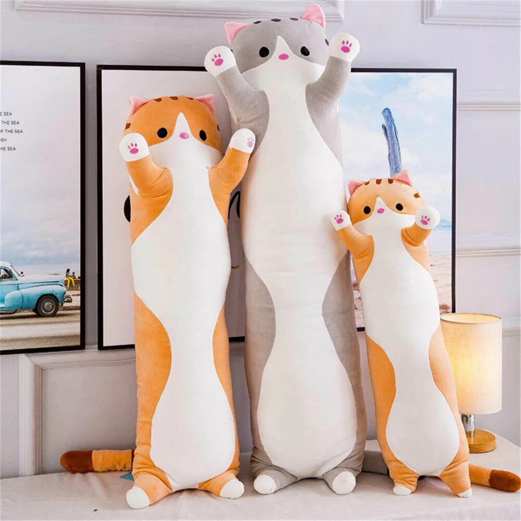 

50-130cm Plush Toys Animal Cat Cute Creative Long Soft Toys Office Break Nap Sleeping Pillow Cushion Stuffed Gift Doll for Kids