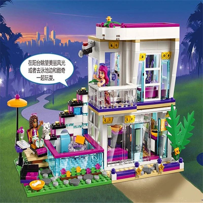 BELA 10498 друзья Livi's Pop Star House Эмма строительные блоки наборы кирпичные совместимые 41135 Technic игрушки для детей