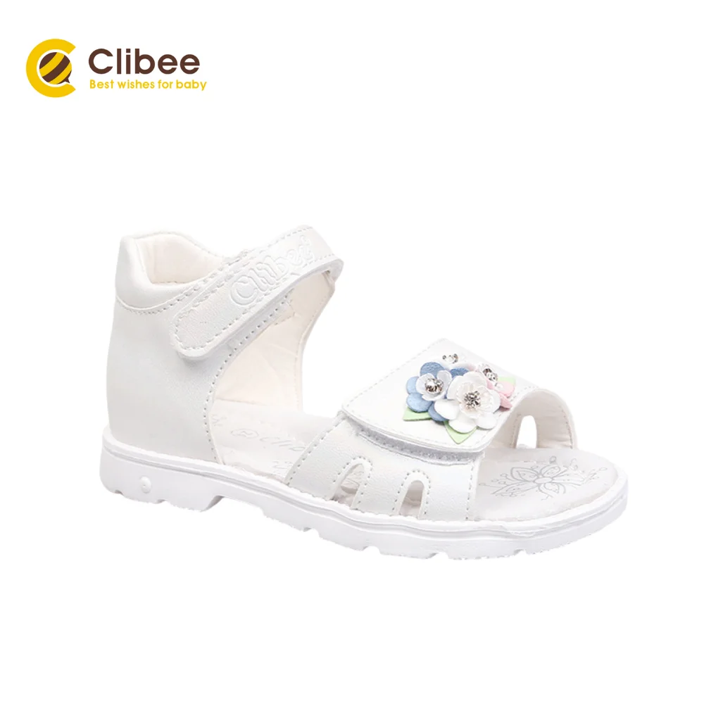 CLIBEE Kids Summer Open-Toe orthopedic Sandals Children's Flower Beach Shoes With Hook-Loop Girls Flat Sandal with Arch Support | Детская