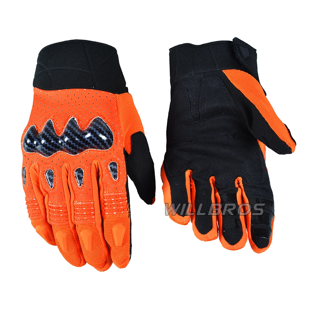 

Delicate Fox Motorbike Street Moto Offroad Bomber Gloves Motorcycle Motocross Scooter Riding Orange Gloves