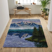 latch hook rug landscape seat cushion diy carpet rug kits chunky yarn needlework wall tapestry arts crochet floor mat crafts