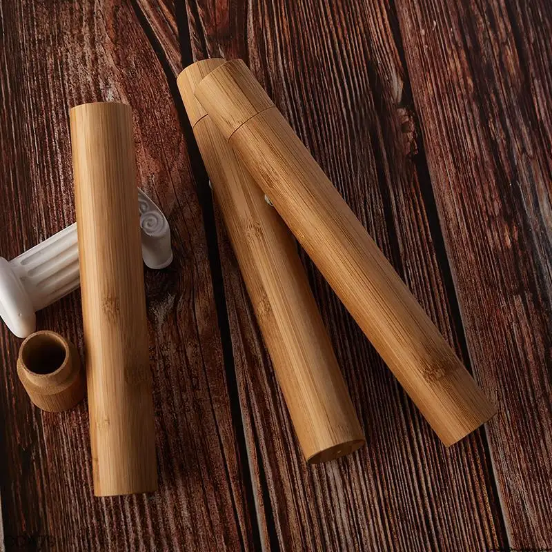 

Natural Eco Friendly Bamboo Toothbrush Travel Case Reusable Bamboo Travel holder