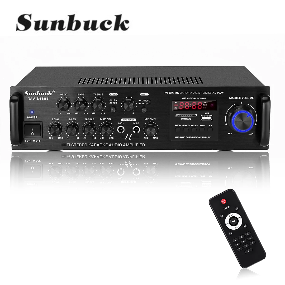 Усилитель звука SUNBUCK TAV 6188E 2500W bluetooth 5 0 стерео усилитель для домашнего кинотеатра